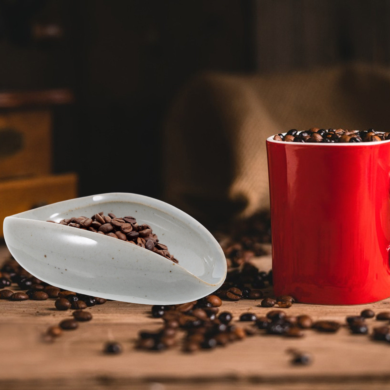 Coffee Tea Beans - Ceramiczna taca dozująca ziarna kawy, wielofunkcyjny