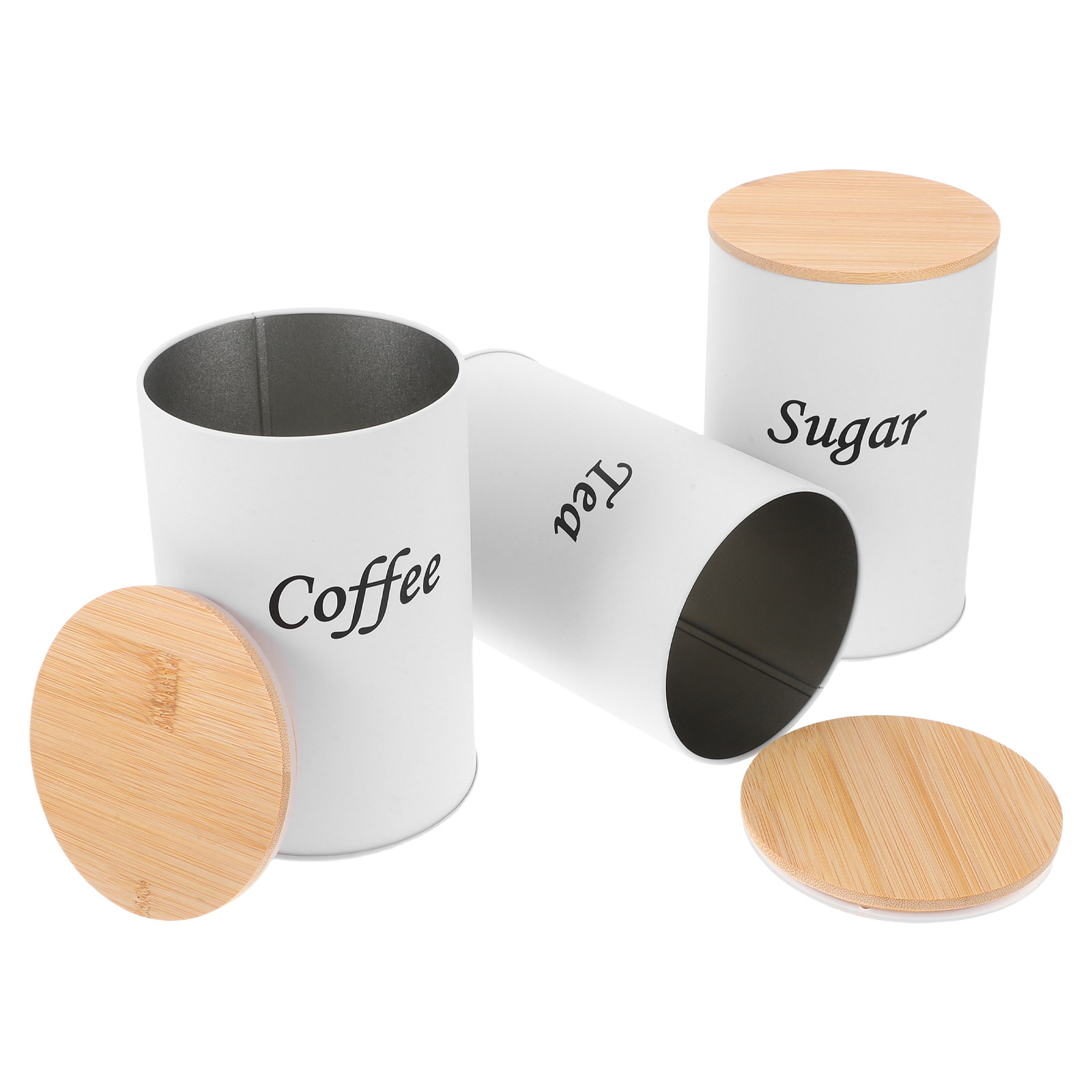 Coffee Tea Beans - 3 szt. Hermetyczne okrągłe pojemniki z