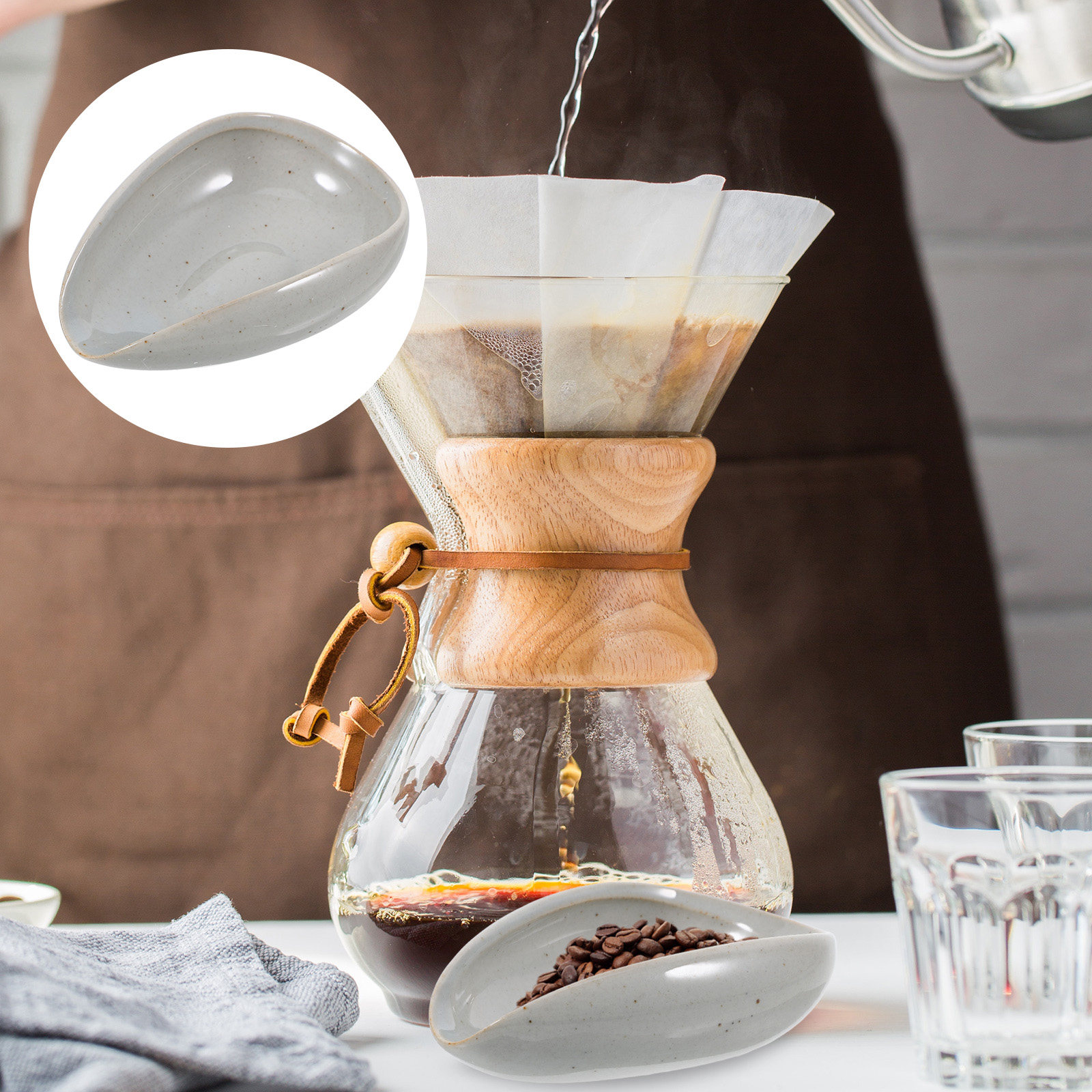Coffee Tea Beans - Ceramiczna taca na ziarna kawy, wielofunkcyjny