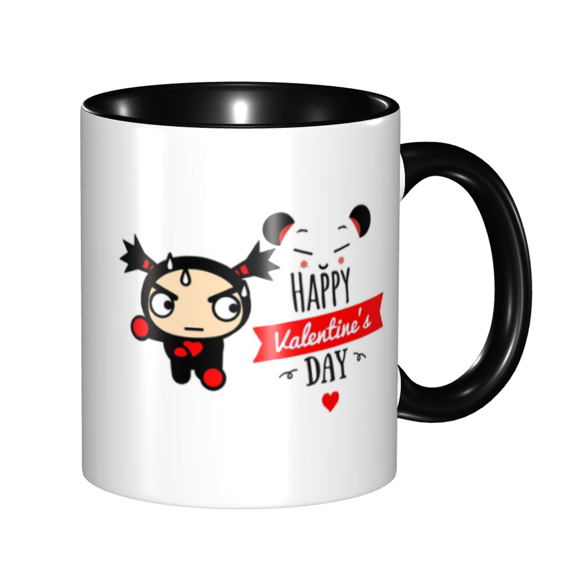 Coffee Tea Love - Spersonalizowany, zabawny kubek walentynkowy Pucca X