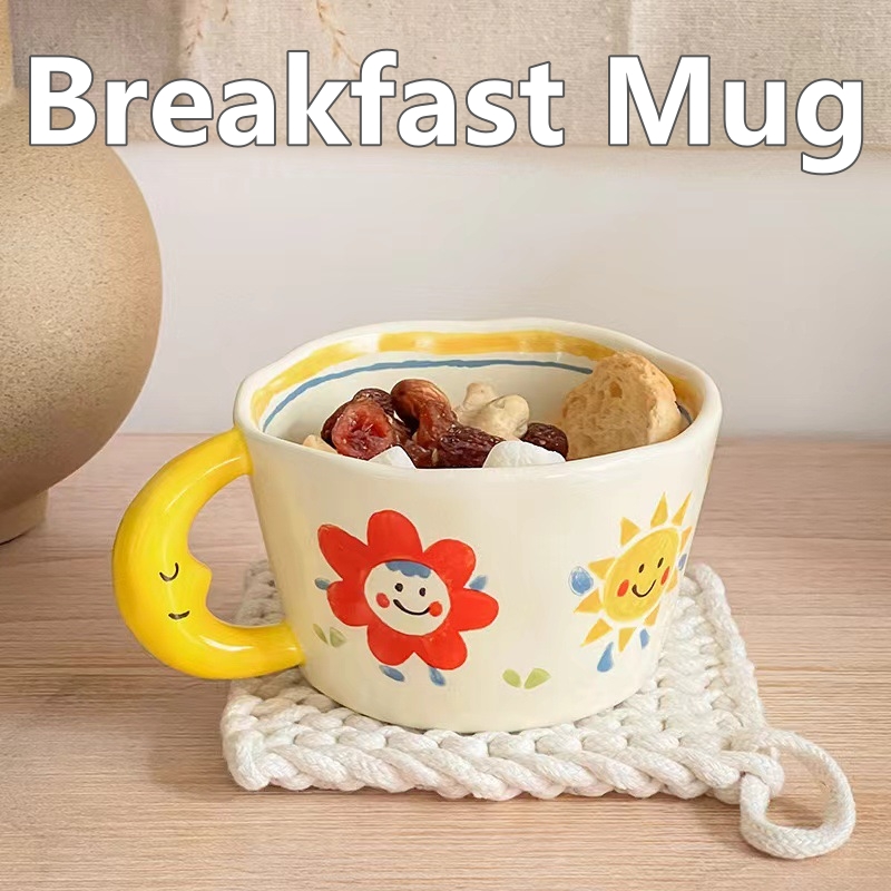 Coffee Tea Love - Kubek ceramiczny Uroczy ręcznie malowany z